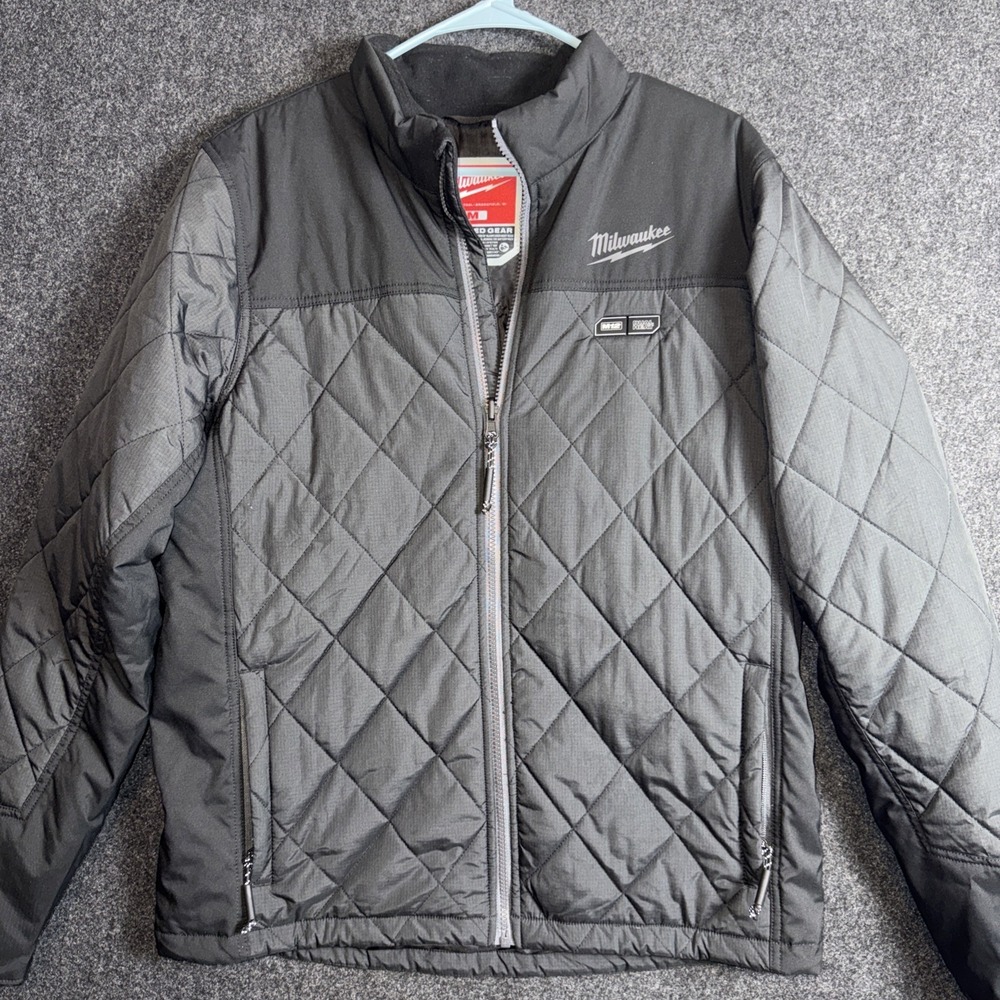 Milwaukee M12 Heated Gear Jacket Black Gray Quilted Full Zip M No Battery